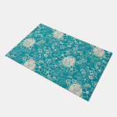 Erdnüsse | Snoopy Aquamarin tropisches Strandmuste Fußmatte (Schrägansicht)