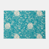 Erdnüsse | Snoopy Aquamarin tropisches Strandmuste Fußmatte (Vorderseite)