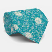 Erdnüsse | Snoopy Aquamarin tropisches Strandmuste Krawatte (Gerollt)