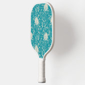 Erdnüsse | Snoopy Aquamarin tropisches Strandmuste Pickleball Schläger (Links)