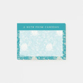 Erdnüsse | Snoopy Aquamarin tropisches Strandmuste Post-it Klebezettel (Vorderseite)