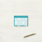 Erdnüsse | Snoopy Aquamarin tropisches Strandmuste Post-it Klebezettel (Auf Schreibtisch)