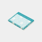 Erdnüsse | Snoopy Aquamarin tropisches Strandmuste Post-it Klebezettel (angewinkelt)