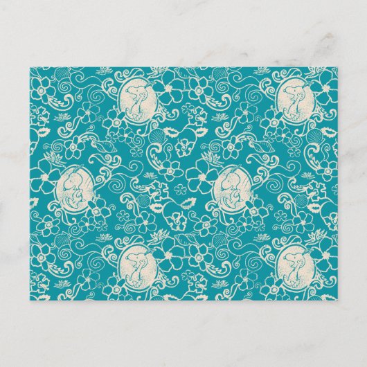 Erdnüsse | Snoopy Aquamarin tropisches Strandmuste Postkarte (Vorderseite)