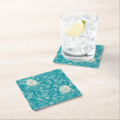 Erdnüsse | Snoopy Aquamarin tropisches Strandmuste Rechteckiger Pappuntersetzer (Vor Ort)