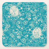 Erdnüsse | Snoopy Aquamarin tropisches Strandmuste Rechteckiger Pappuntersetzer (Vorderseite)