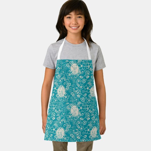 Erdnüsse | Snoopy Aquamarin tropisches Strandmuste Schürze (Insitu)