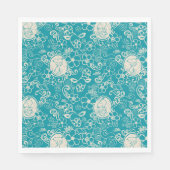 Erdnüsse | Snoopy Aquamarin tropisches Strandmuste Serviette (Vorderseite)