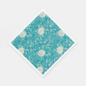 Erdnüsse | Snoopy Aquamarin tropisches Strandmuste Serviette (Ecke)