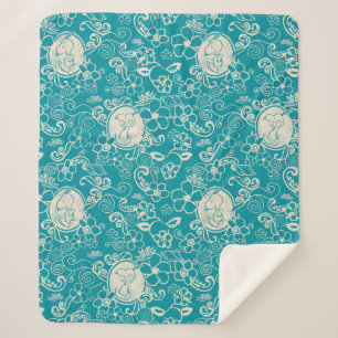 Erdnüsse   Snoopy Aquamarin tropisches Strandmuste Sherpadecke
