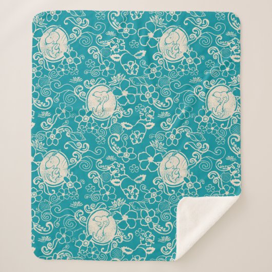 Erdnüsse | Snoopy Aquamarin tropisches Strandmuste Sherpadecke (Vorderseite)