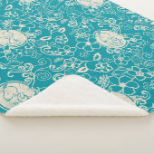 Erdnüsse | Snoopy Aquamarin tropisches Strandmuste Sherpadecke (3/4)