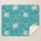 Erdnüsse | Snoopy Aquamarin tropisches Strandmuste Sherpadecke (Vorderseite (Horizontal))