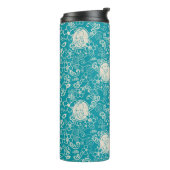 Erdnüsse | Snoopy Aquamarin tropisches Strandmuste Thermosbecher (Nach links gedreht)