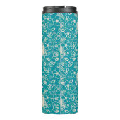 Erdnüsse | Snoopy Aquamarin tropisches Strandmuste Thermosbecher (Rückseite)