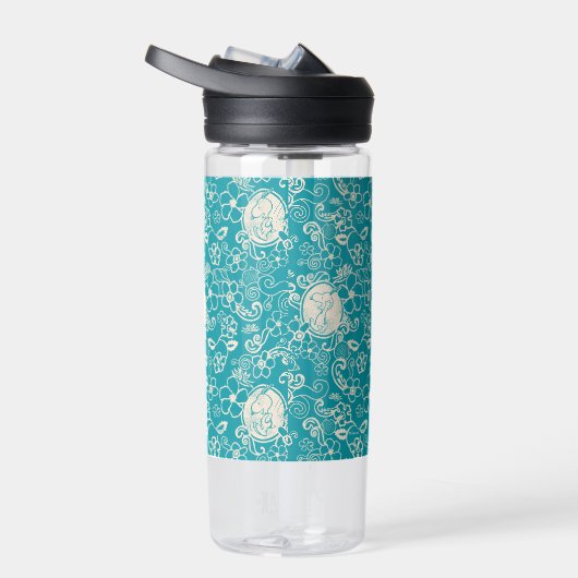 Erdnüsse | Snoopy Aquamarin tropisches Strandmuste Trinkflasche (Rechts)