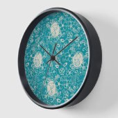 Erdnüsse | Snoopy Aquamarin tropisches Strandmuste Uhr (Winkel)