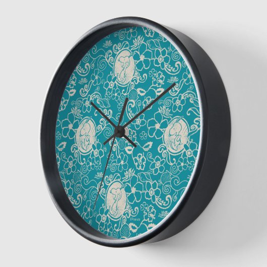 Erdnüsse | Snoopy Aquamarin tropisches Strandmuste Uhr (Winkel)