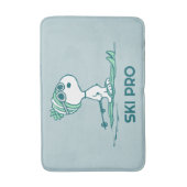 Erdnüsse | Snoopy auf Skis Badematte (Vorderseite Vertikal)