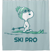 Erdnüsse | Snoopy auf Skis Duschvorhang (Vorderseite)