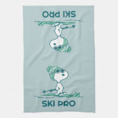 Erdnüsse | Snoopy auf Skis Geschirrtuch (Vertikal)