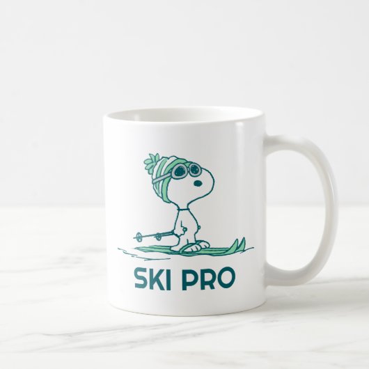 Erdnüsse | Snoopy auf Skis Kaffeetasse (Rechts)