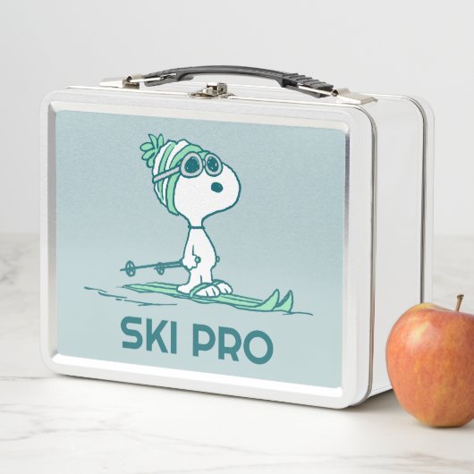 Erdnüsse | Snoopy auf Skis Metall Brotdose (Beispiel)