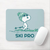 Erdnüsse | Snoopy auf Skis Mousepad (Mit Mouse)