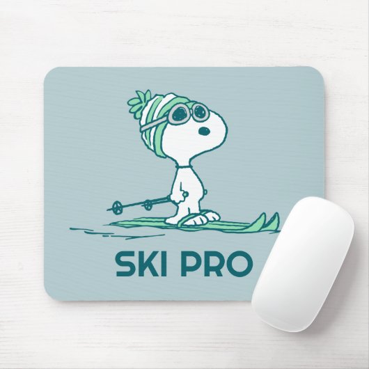 Erdnüsse | Snoopy auf Skis Mousepad (Mit Mouse)