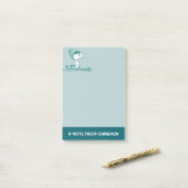 Erdnüsse | Snoopy auf Skis Post-it Klebezettel (Auf Schreibtisch)