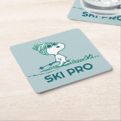 Erdnüsse | Snoopy auf Skis Rechteckiger Pappuntersetzer (angewinkelt)