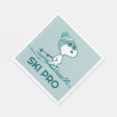 Erdnüsse | Snoopy auf Skis Serviette (Ecke)