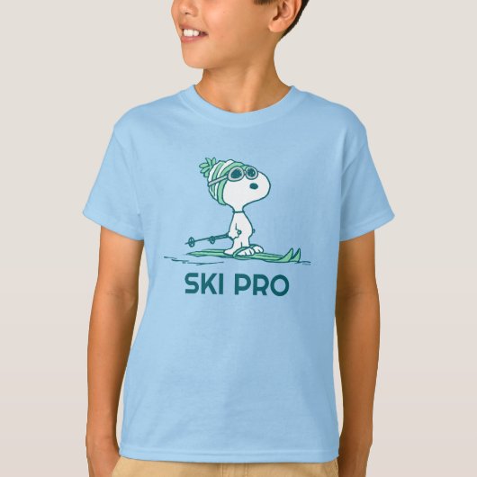 Erdnüsse | Snoopy auf Skis T-Shirt (Vorderseite)