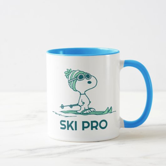 Erdnüsse | Snoopy auf Skis Tasse (Rechts)