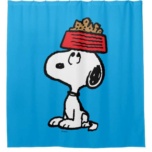 Erdnüsse | Snoopy Balancing Sein Dog Disc Duschvorhang (Vorderseite)