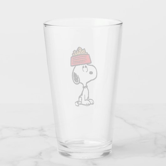 Erdnüsse | Snoopy Balancing Sein Dog Disc Glas (Rückseite)