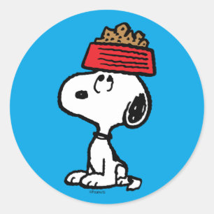 Erdnüsse   Snoopy Balancing Sein Dog Disc Runder Aufkleber
