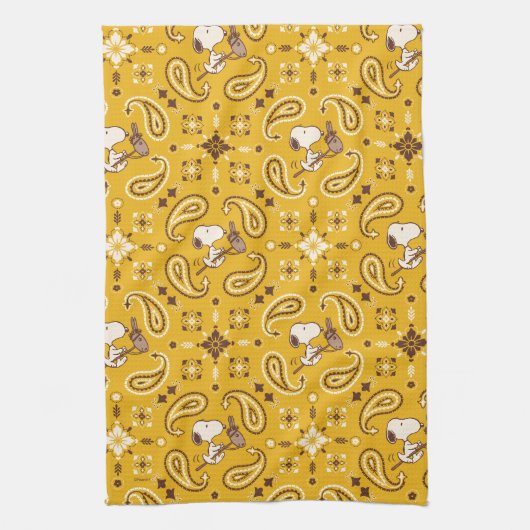 Erdnüsse | Snoopy Bandana Cowboy Geschirrtuch (Vertikal)