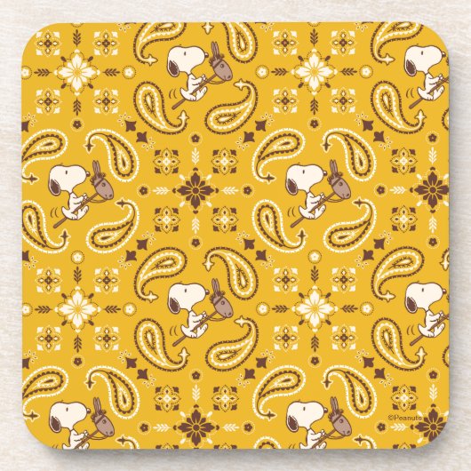 Erdnüsse | Snoopy Bandana Cowboy Getränkeuntersetzer (Vorderseite)