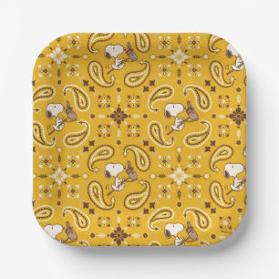 Erdnüsse   Snoopy Bandana Cowboy Pappteller