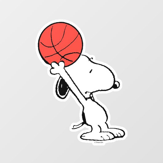 Erdnüsse | Snoopy Basketball Hoop Shot Fensteraufkleber (Blatt)