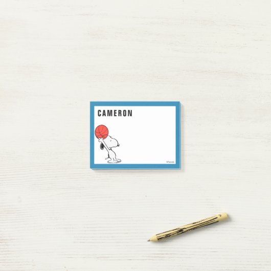 Erdnüsse | Snoopy Basketball Hoop Shot Post-it Klebezettel (Auf Schreibtisch)