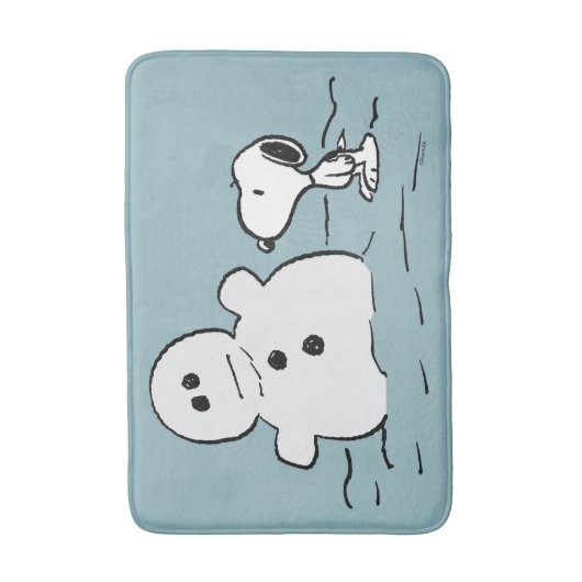 Erdnüsse | Snoopy baut einen Schneemann Badematte (Vorderseite Vertikal)