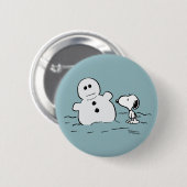 Erdnüsse | Snoopy baut einen Schneemann Button (Vorne & Hinten)