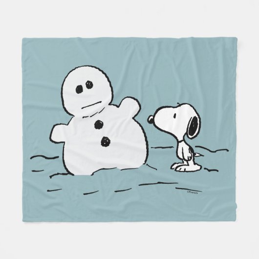 Erdnüsse | Snoopy baut einen Schneemann Fleecedecke (Vorderseite (Horizontal))