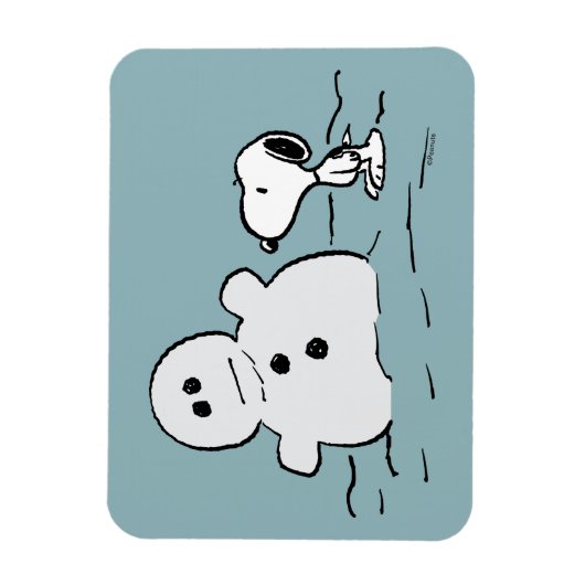 Erdnüsse | Snoopy baut einen Schneemann Magnet (Vertikal)