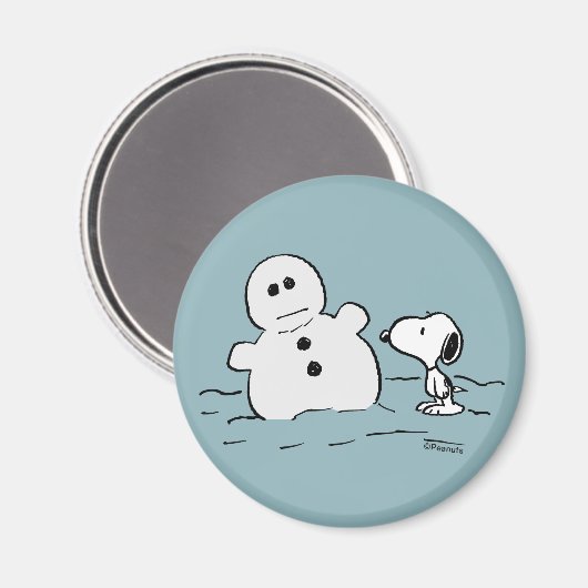 Erdnüsse | Snoopy baut einen Schneemann Magnet (Vorderseite/Rückseite)