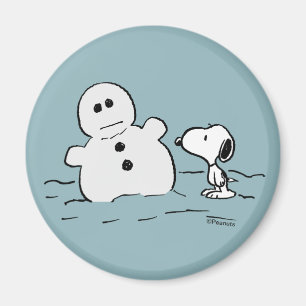 Erdnüsse   Snoopy baut einen Schneemann Magnet