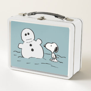 Erdnüsse   Snoopy baut einen Schneemann Metall Brotdose