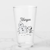 Erdnüsse | Snoopy baut einen Schneemann | Name hin Glas (Vorderseite)